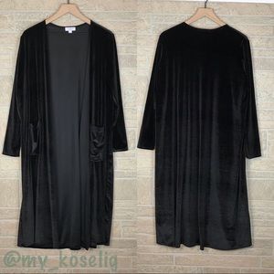 LuLaRoe Black Velvet Sarah Duster Cardigan